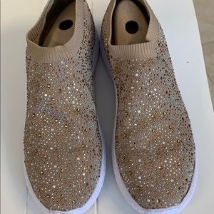 Viga Fiore Gold Bling Slip on Sneakers, sz. 9